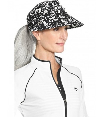 Coolibar UPF 50+ Women's Swim Visor - Sun Protective - Black Floral - C1187I036G8