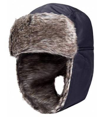 Wantdo Women's Faux Fur Ear Flap Windproof Winter Trooper Snow Trapper Hat - Black - CJ1836XCAGM