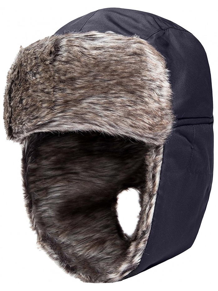 Wantdo Women's Faux Fur Ear Flap Windproof Winter Trooper Snow Trapper Hat - Black - CJ1836XCAGM