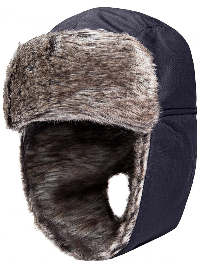 Wantdo Women's Faux Fur Ear Flap Windproof Winter Trooper Snow Trapper Hat - Black - CJ1836XCAGM