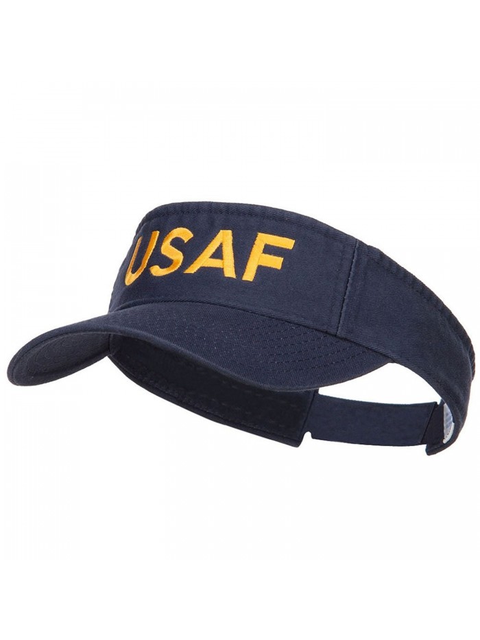 USAF Embroidered Cotton Washed Visor - Navy - C1184WX9CLX