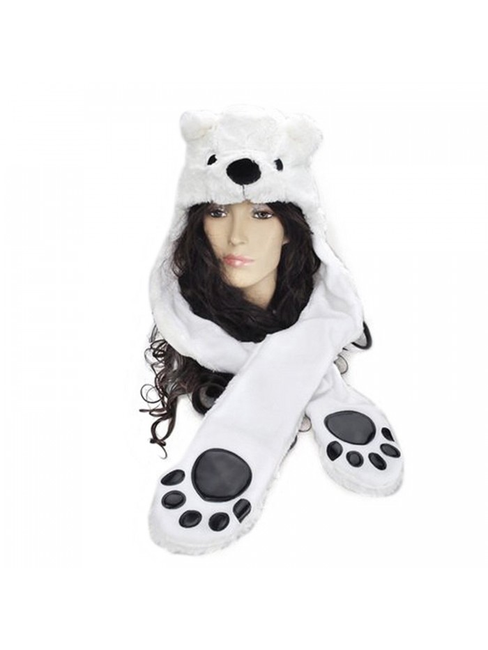 TopTie Ladies Kids Teens Babies Long Animal Hat- Bear- Polar Bear- Faux Fur - Polar Bear - CU11PI1EQN5