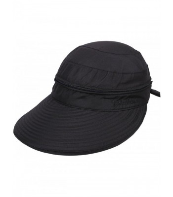 Simplicity Women's UPF 50+ UV Sun Protective Convertible Beach Hat Visor - Black - CC12GYJEW7J