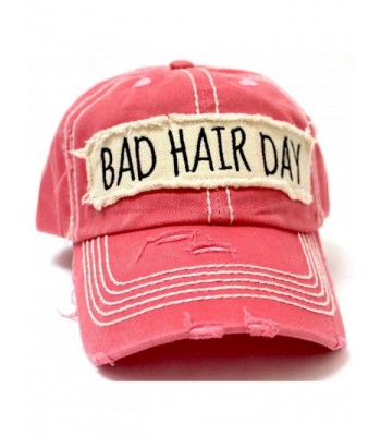 New! Rose "BAD HAIR DAY" Embroidery Patch Baseball Cap - C31834HO9YZ