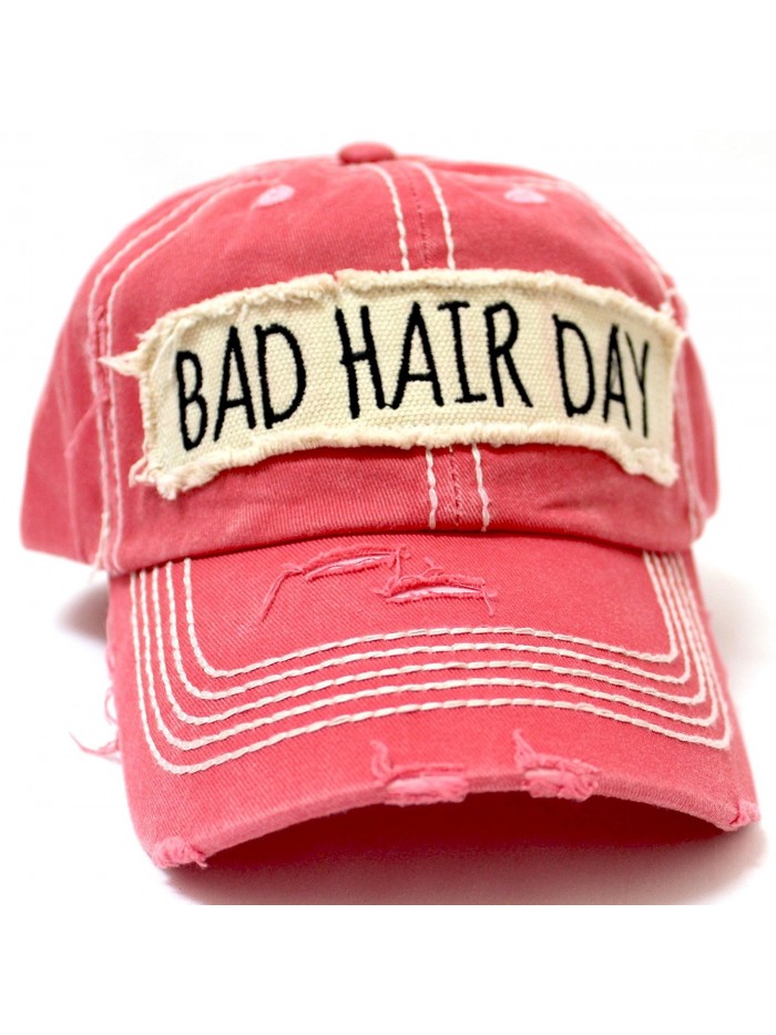 New! Rose "BAD HAIR DAY" Embroidery Patch Baseball Cap - C31834HO9YZ