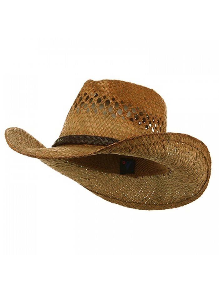 Vented Tea Stained Raffia Hat-Regular - CX111QRFCOH