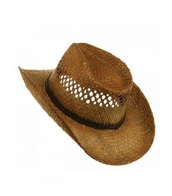 Vented Tea Stained Raffia Hat Regular