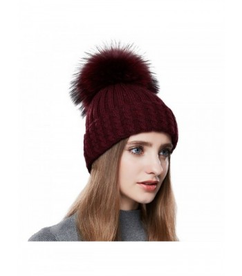 Womens Beanie Hats Real Burgundy stretch in Women's Skullies & Beanies