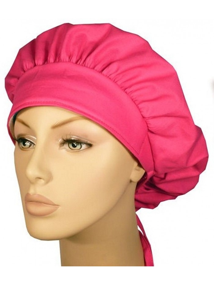 Designer Bouffant Medical Scrub Cap - Flamingo Pink - CW12ELBYF5L
