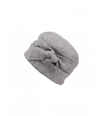 Dantiya Women's Wool Warm Bucket Hat Sleeve Head Cap Beanie Hat with Bow - Light Grey - CN12M7DIXL7
