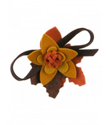 Colorful Felt Flower Pin and Hair Clip - Mustard OSFM - CU11ONZ9SNF