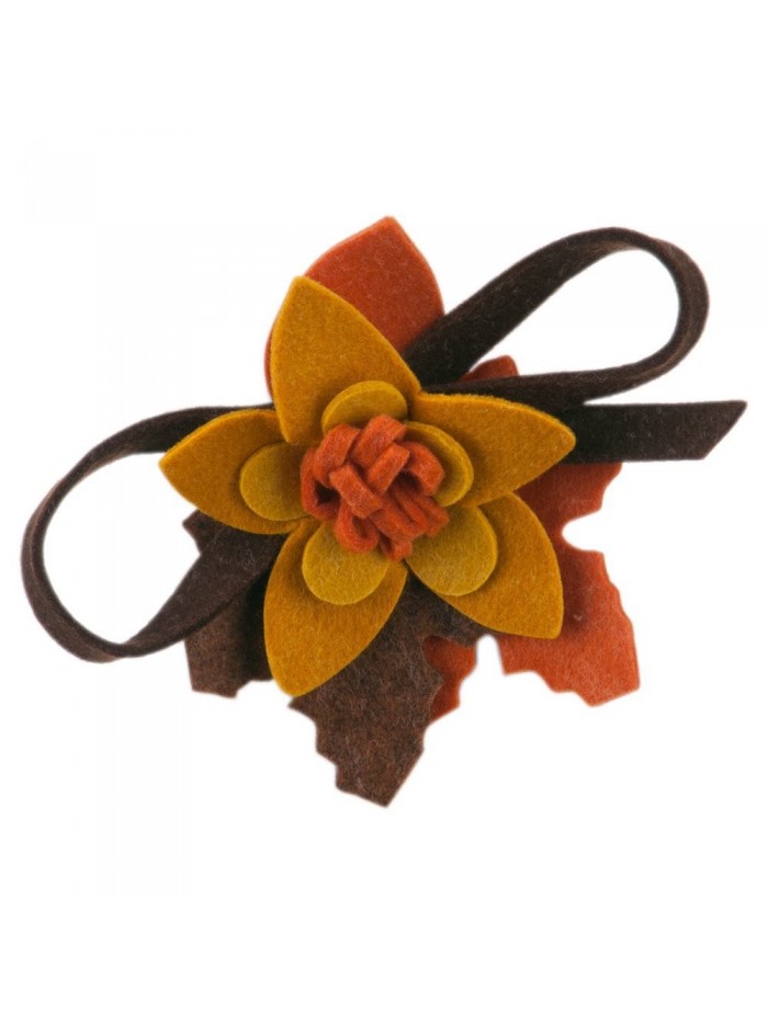 Colorful Felt Flower Pin and Hair Clip - Mustard OSFM - CU11ONZ9SNF