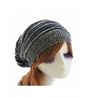 Menglihua Oversized Warm Fashion Hip-hop Knit Crochet Slouchy Baggy Beanie Hat Cap - Black Mix - CO12N2VT7IC