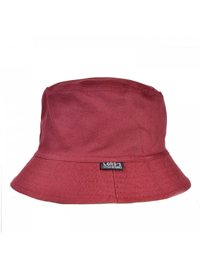 Unisex Reversible Cotton Bucket Hat Sun Outdoor Fishing Hat Soft (9 Colors) - Claret - CR11NRIDTON