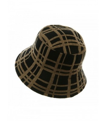 Plaid Bucket Hat Black Khaki W15S42D