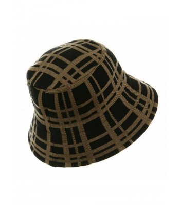 Plaid Bucket Hat Black Khaki W15S42D in Women's Bucket Hats