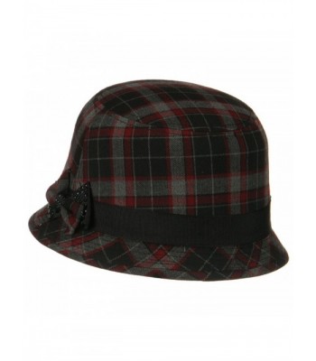 Plaid Wool Felt Cloche Hat