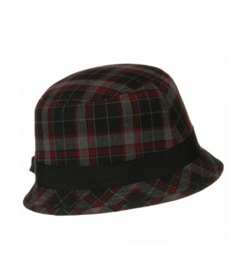 Plaid Wool Felt Cloche Hat in Women's Bucket Hats