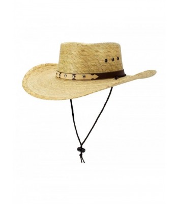 Rising Phoenix Industries Mexican Palm Leaf Straw Gambler Bolero Gaucho Cowboy Sun Hat w/Chin Strap- Flex Fit - CL184A4MNOX