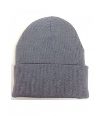 Cuffed or Uncuffed Grey Beanie Solid Blank Plain 13 Inches - CP11IO15KDV