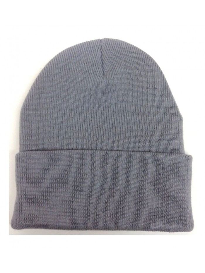 Cuffed or Uncuffed Grey Beanie Solid Blank Plain 13 Inches - CP11IO15KDV