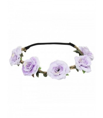 PHOTNO New Style Floral Flower Party Wedding Hair Wreaths Headband Hair Band - Purple - CN12MDKO13D
