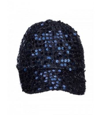 Women's Sequin Ball Cap - Blue - CU127A7799V