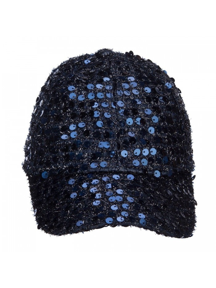 Women's Sequin Ball Cap - Blue - CU127A7799V