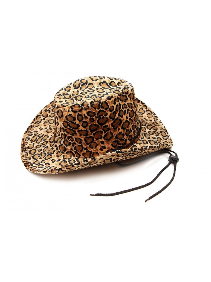 Women's Cowboy Hat- Cowgirl Hat by Captain - Felt Cowboy Hats For Women (Leopard Print) - Leopard Print - CS18955W397