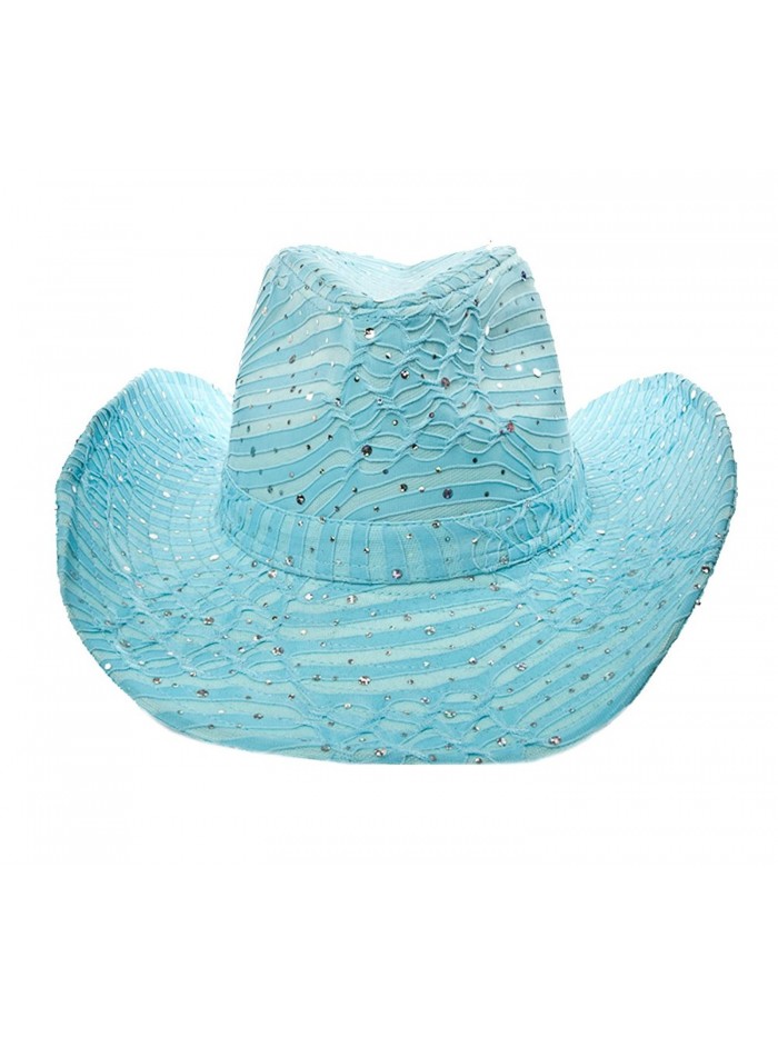 Glitter Sparkle Western Hats / Light Blue - Light Blue - C3112PPU83T