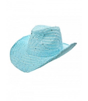 Light Blue Sparkle Western Hat