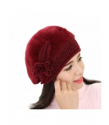 Tuscom New Women Slouch Baggy Winter Warm Soft Knit Crochet Hat - Wine - CL12N7Y6BL1