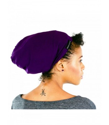 Grace Eleyae [Slap] Satin-Lined Sleep Cap- Women's Tam Hat Beanie - Purple - CX11YAPCTD3