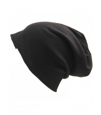 Century Star Unisex Baggy Lightweight Hip-Hop Soft Cotton Slouchy Stretch Beanie Hat - Black - CX17XXKDOY4