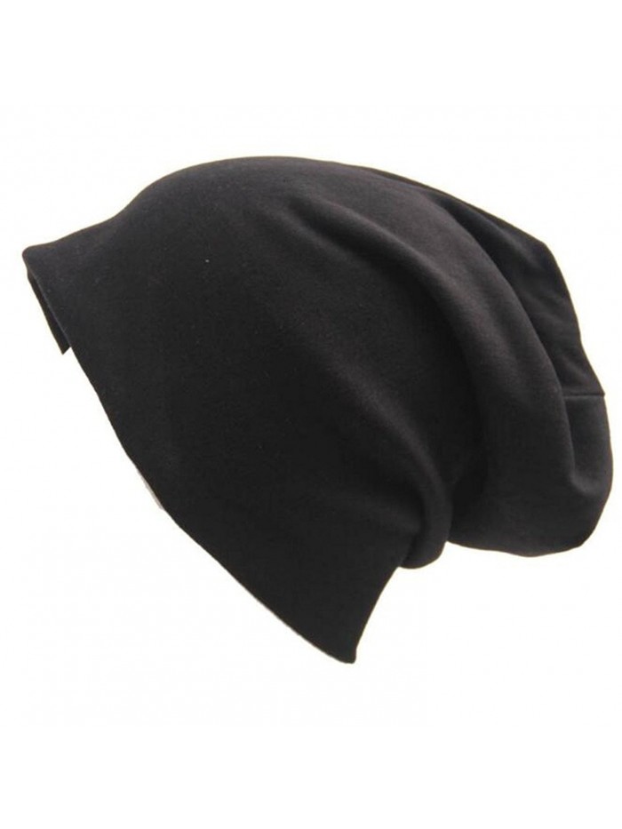 Century Star Unisex Baggy Lightweight Hip-Hop Soft Cotton Slouchy Stretch Beanie Hat - Black - CX17XXKDOY4