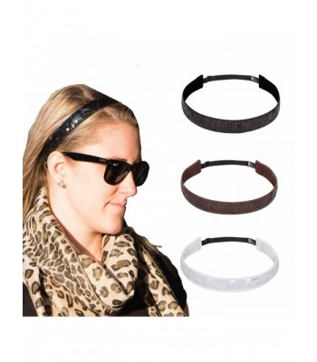 Bani Bands Adjustable Headband Non Slip - Black- Brown & Silver - CN18760MWA0