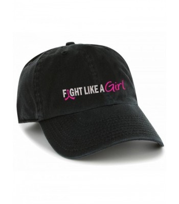 Fight Like a Girl Breast Cancer Embroidered Cap-Black-One Size - CY12622J557