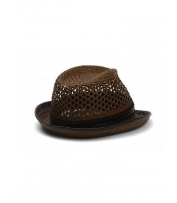 Santana Ribbon Leatherette Trim Fedora in Men's Fedoras