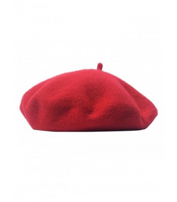 MaiTaiTai Women Beret Hat Classic Solid Color Princess Cap Girl Wool Hat Autumn/Winter Christmas Gift - Red - C2186I4AWUS