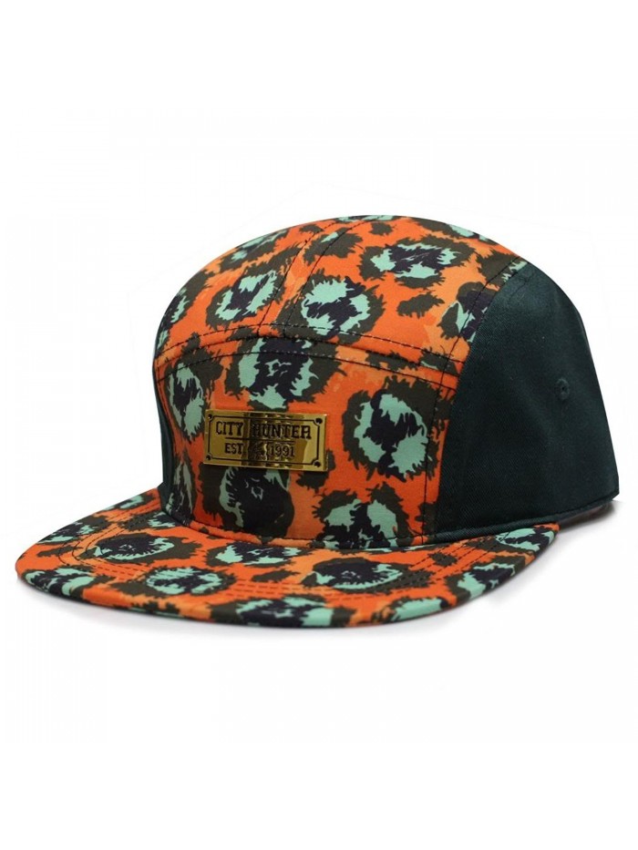 City Hunter Cn310 Baseball 5 Panel Biker Hat ( 3 Colors ) - Hunter green/orange - CL11WBNGC5N