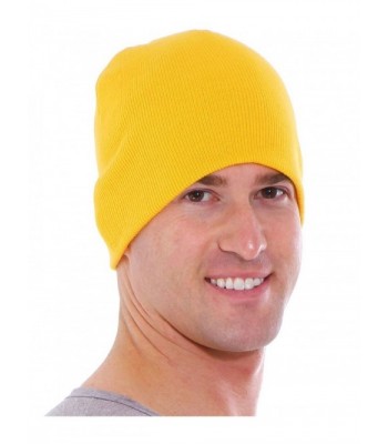 Simplicity Womens Acrylic Knitted 1036_Yellow in Women's Skullies & Beanies