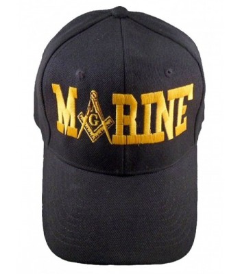 Marine Masonic Baseball Cap Mason Marines Hat Mens One Size - Black - CS11XR9CF15