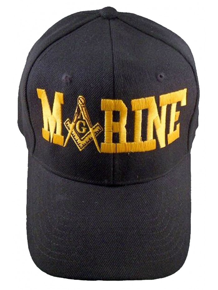 Marine Masonic Baseball Cap Mason Marines Hat Mens One Size - Black - CS11XR9CF15