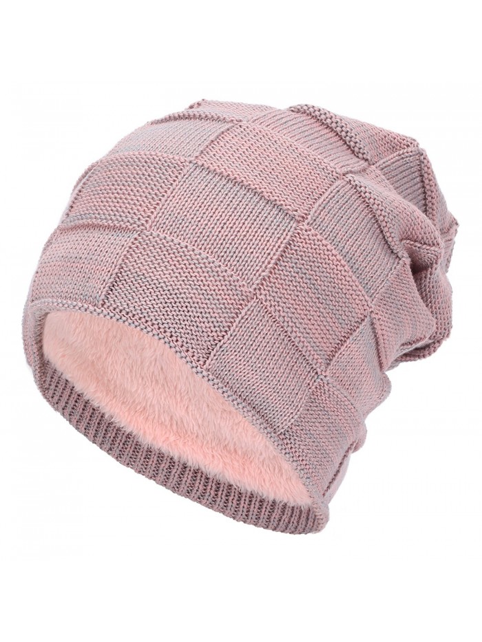 Unisex Womens Fleece Lining Slouchy - Pink - CR188QTTILA