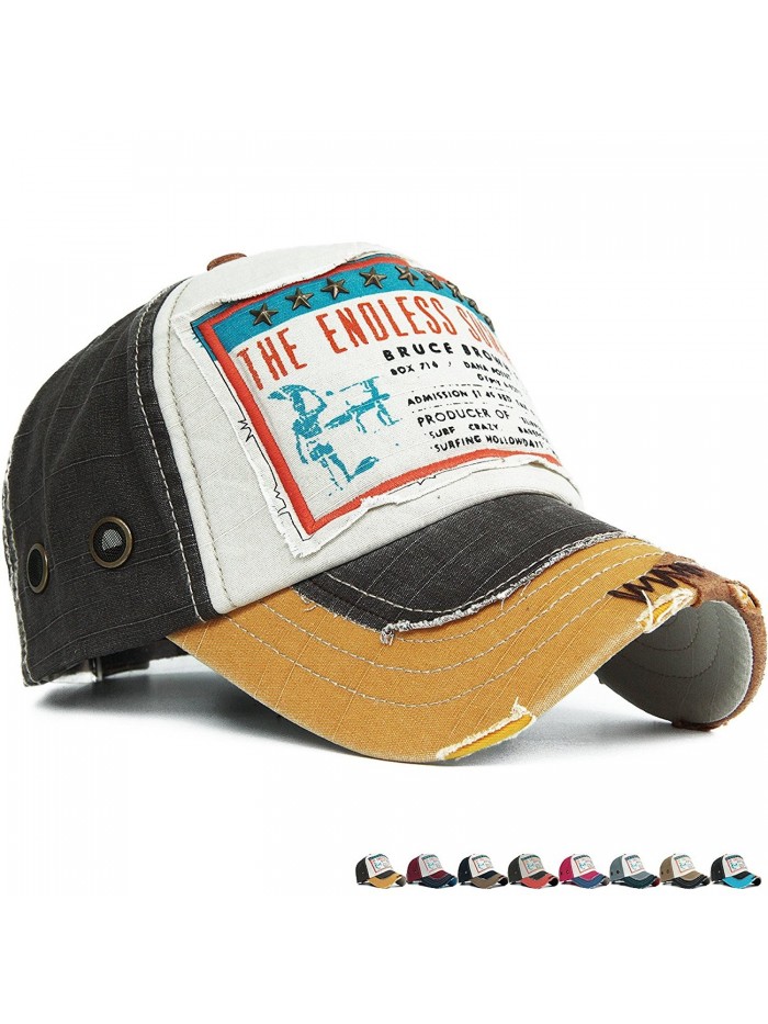 Rayna Fashion Unisex Vintage Trendy Baseball Cap Trucker Hat Hip Hop Star Stud - Color1 - CE121HAPOSF