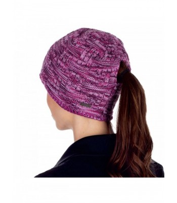 MOUNT TEC Ladies Space Dye Knit Ponytail Beanie Hat - Purple - CC186MYM8WG