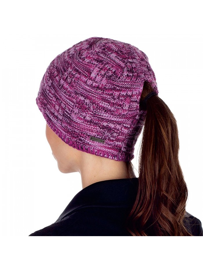 MOUNT TEC Ladies Space Dye Knit Ponytail Beanie Hat - Purple - CC186MYM8WG