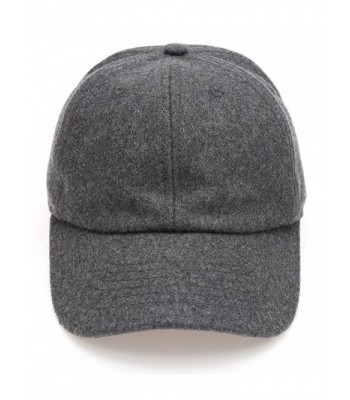 MIRMARU Men's Wool Blend Baseball Cap With Adjustable Size Strap - Charcoal - CG187NQDU3W