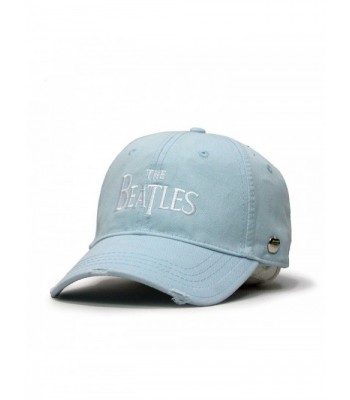 The Beatles Classic Adjustable Baseball Cap Drop T Logo Sgt Pepper Drum Abbey Road - Drop T Light Blue - C4125N8RZEJ