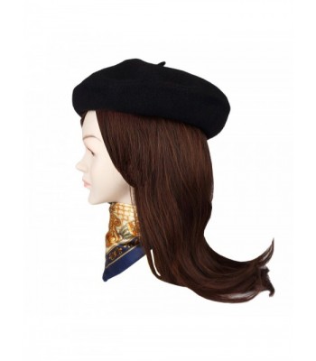 Jeicy Beret Solid French Brooch in Women's Berets